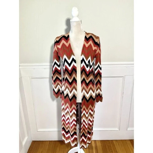 Forever 21 Chevron Duster Sweater Cardigan M - Picture 1 of 4
